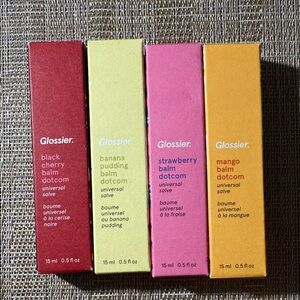 Glossier Balm Dotcom Collection - 
Black Cherry, Banana, Strawberry, Mango